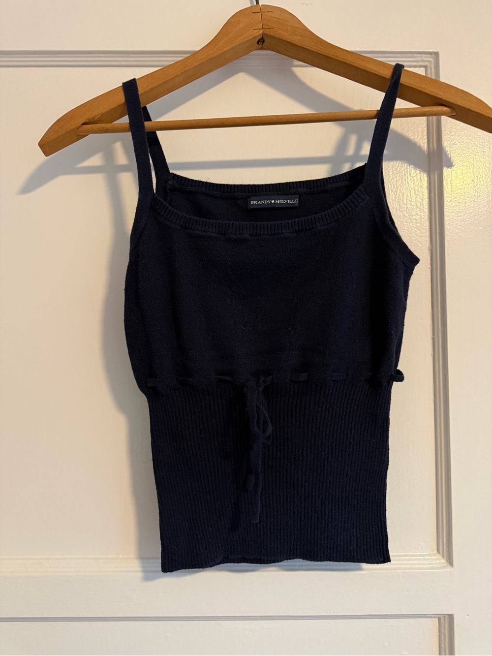 Brandy Melville Navy Ribbed Cinch Tank